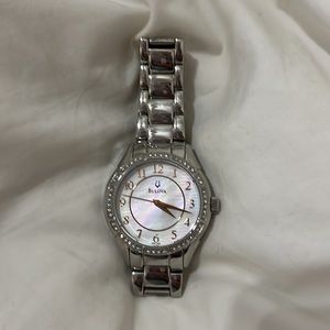 Like New Women’s Bulova Watch - Silver with Opal Face